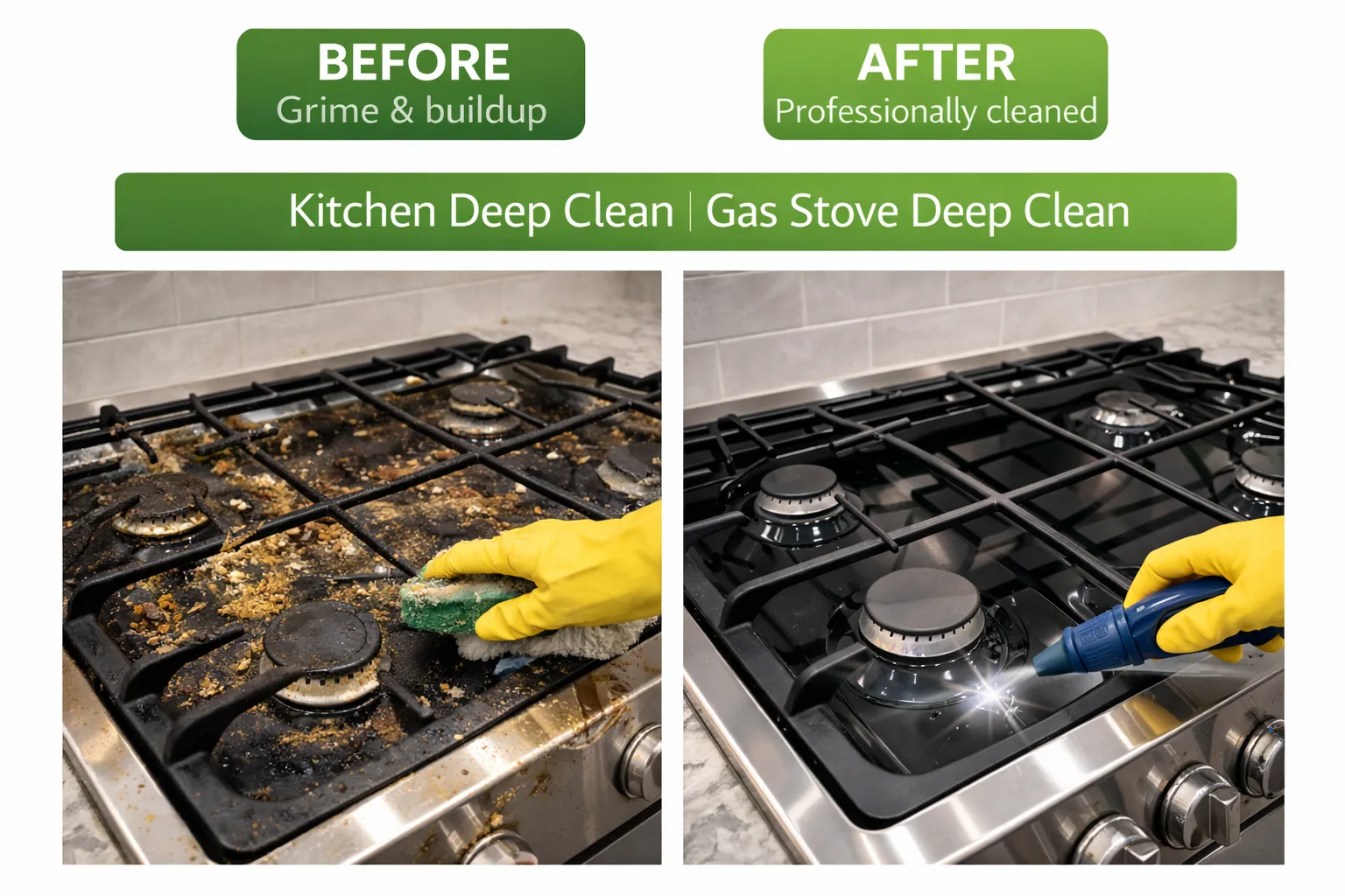 Kitchen Gas Stove Deep Cleaning